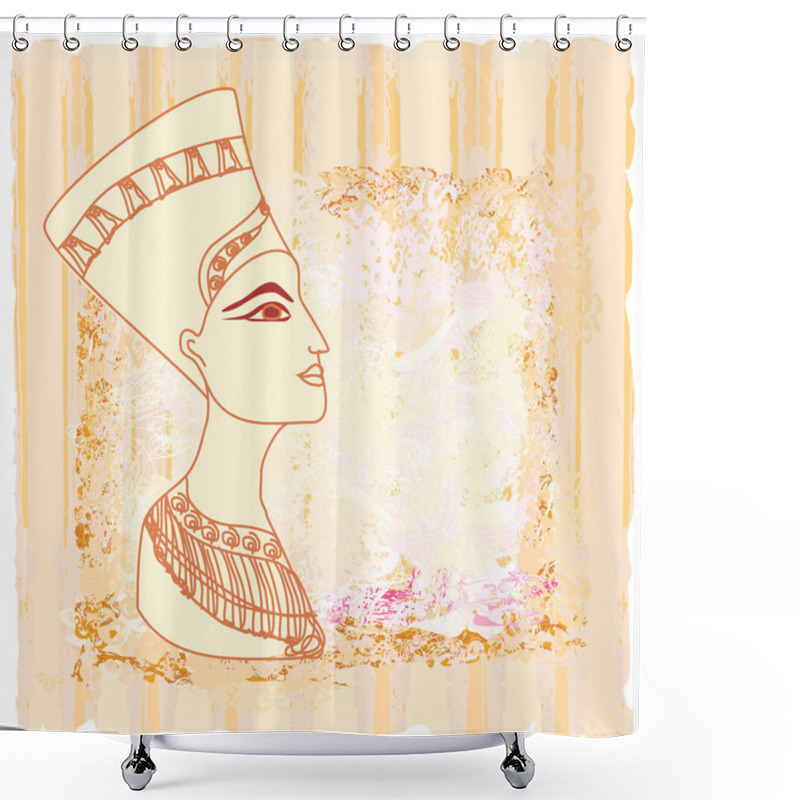 Personality  Old Paper With Egyptian Queen Cleopatra Shower Curtains