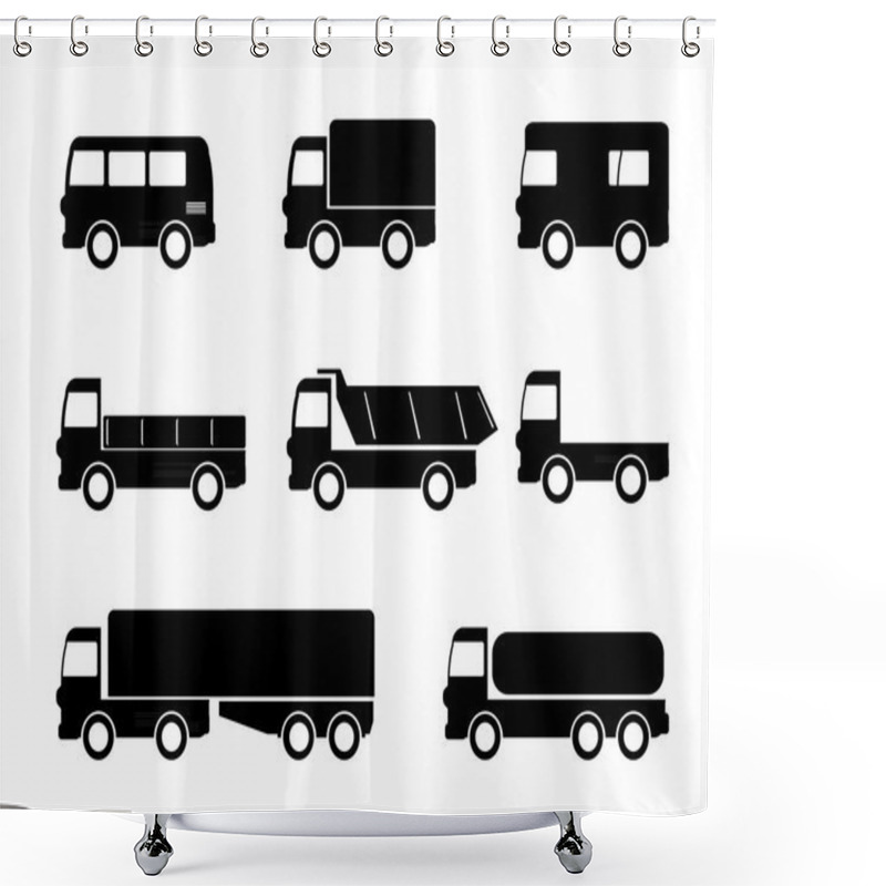 Personality  Transport Truck Icons Shower Curtains