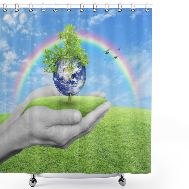 Personality  Save The Earth Concept, Elements Of This Image Furnished By NASA Shower Curtains