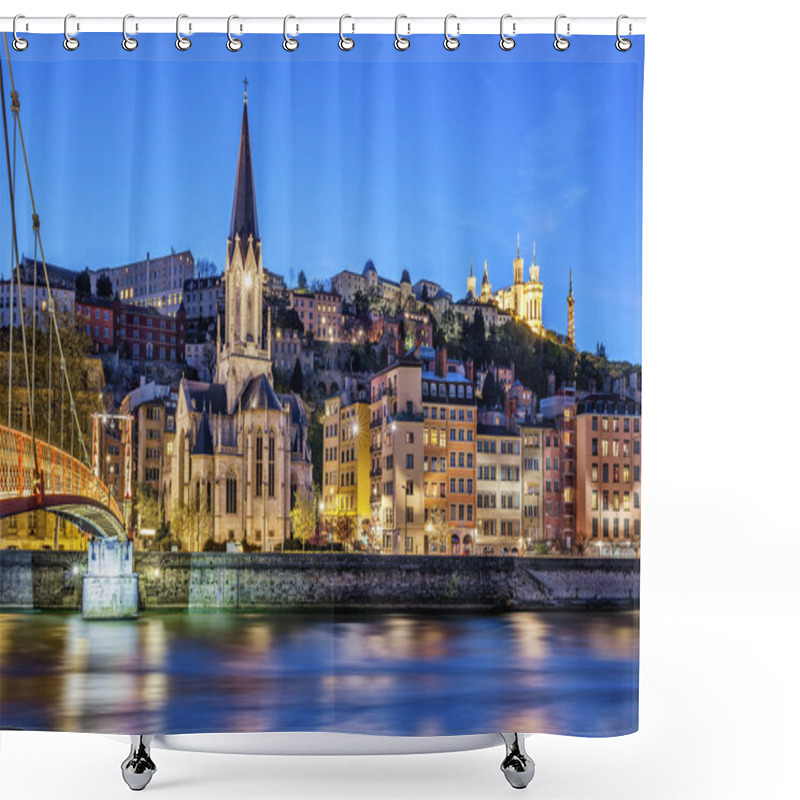 Personality  Famous View Of Lyon With Saone River Shower Curtains