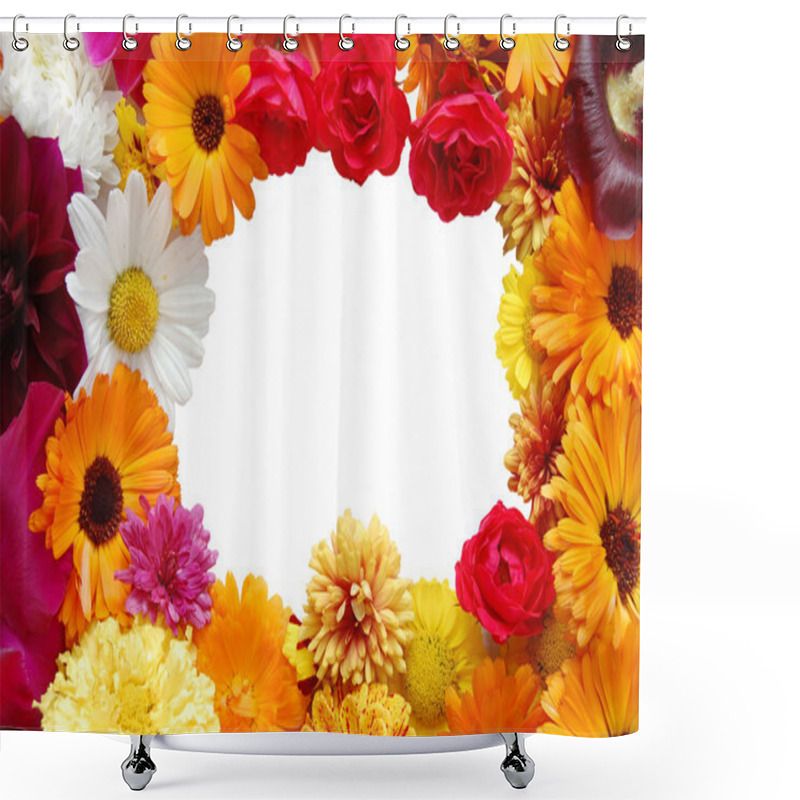 Personality  Framework From Flowers Shower Curtains