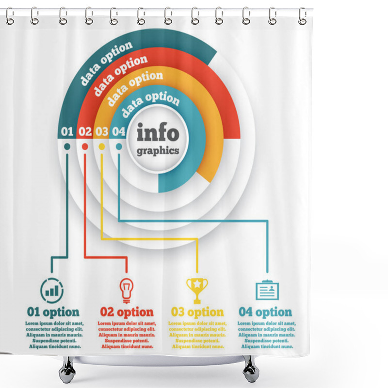 Personality  Business Circle Infographic, Chart, Diagram, Presentation Four Steps Shower Curtains