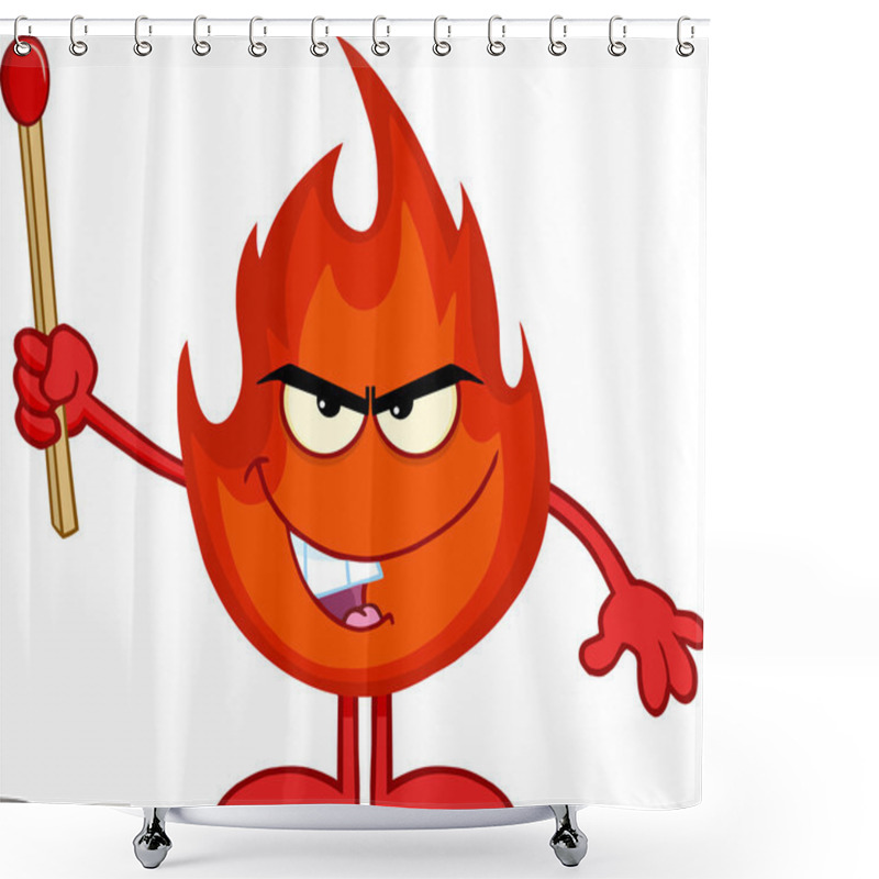 Personality  Evil Fire  Holding  Match Stick Shower Curtains