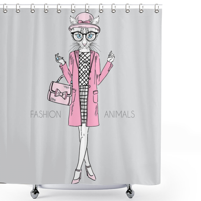 Personality  Dressed Up Animal Shower Curtains