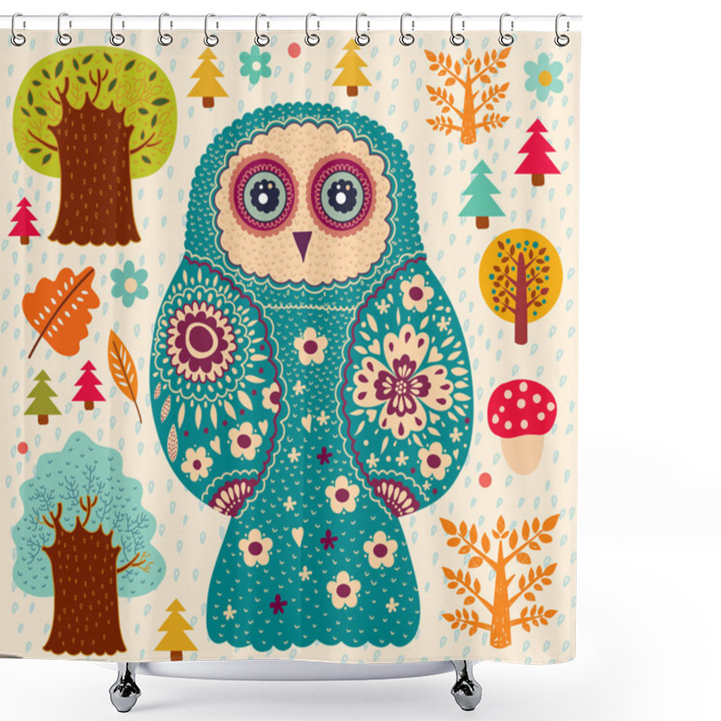 Personality  Background Wiht Owls Shower Curtains