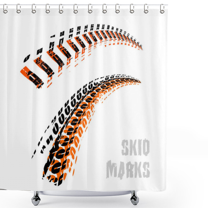 Personality  Motorcycle Tire Tracks Shower Curtains