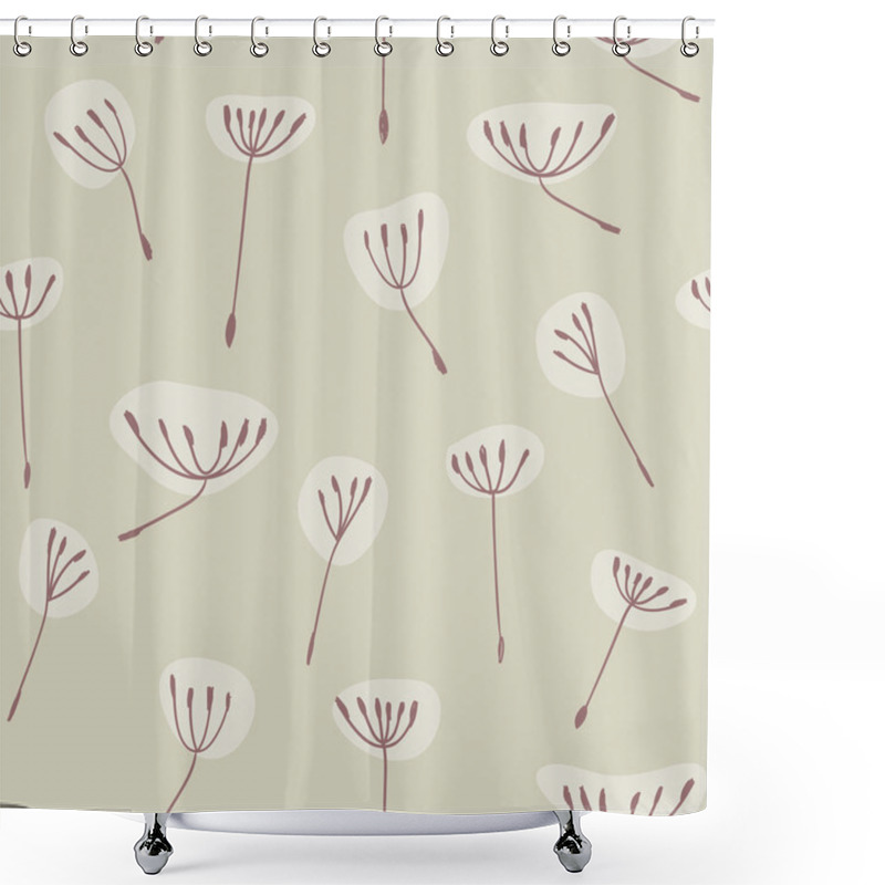 Personality  Seamless Pattern With Pastel Dandelion Flowers Shower Curtains