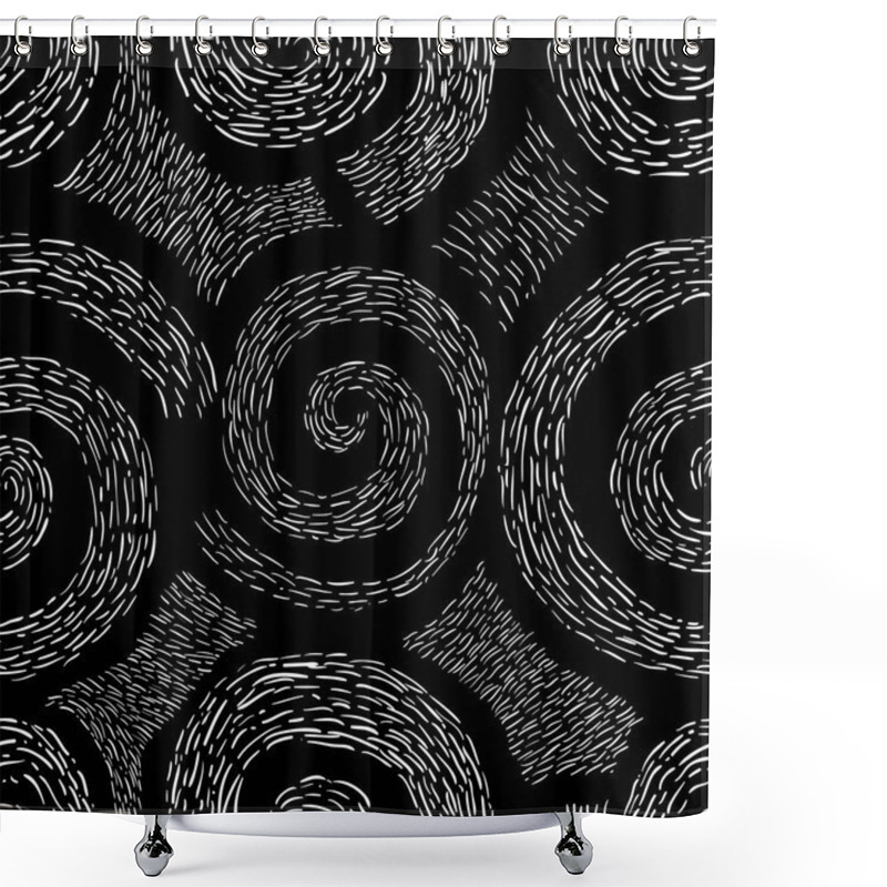 Personality  Spiral Hand Drawn Background Shower Curtains