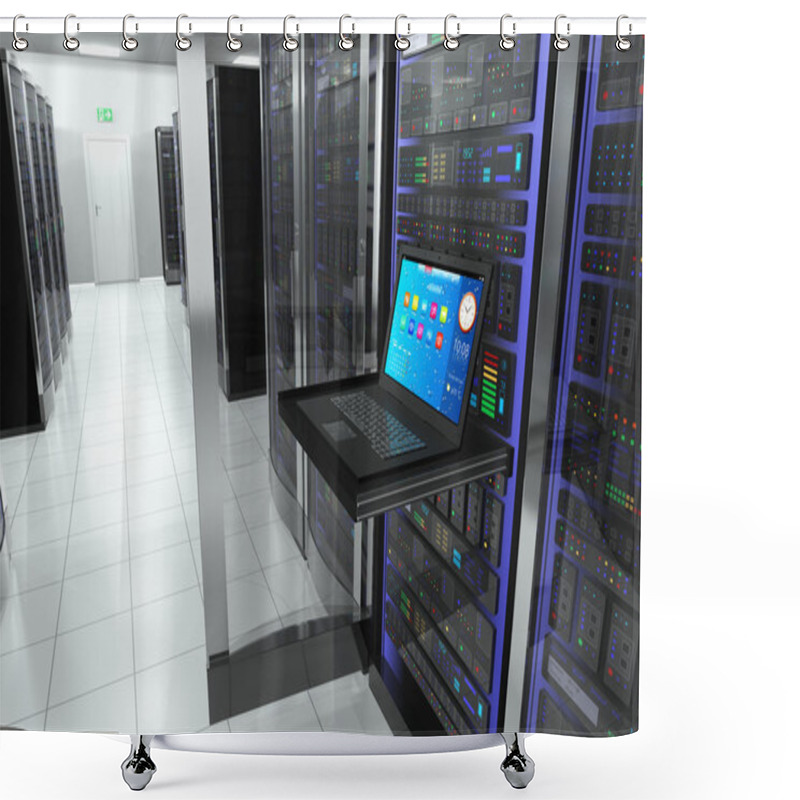 Personality  Terminal In Server Room Shower Curtains