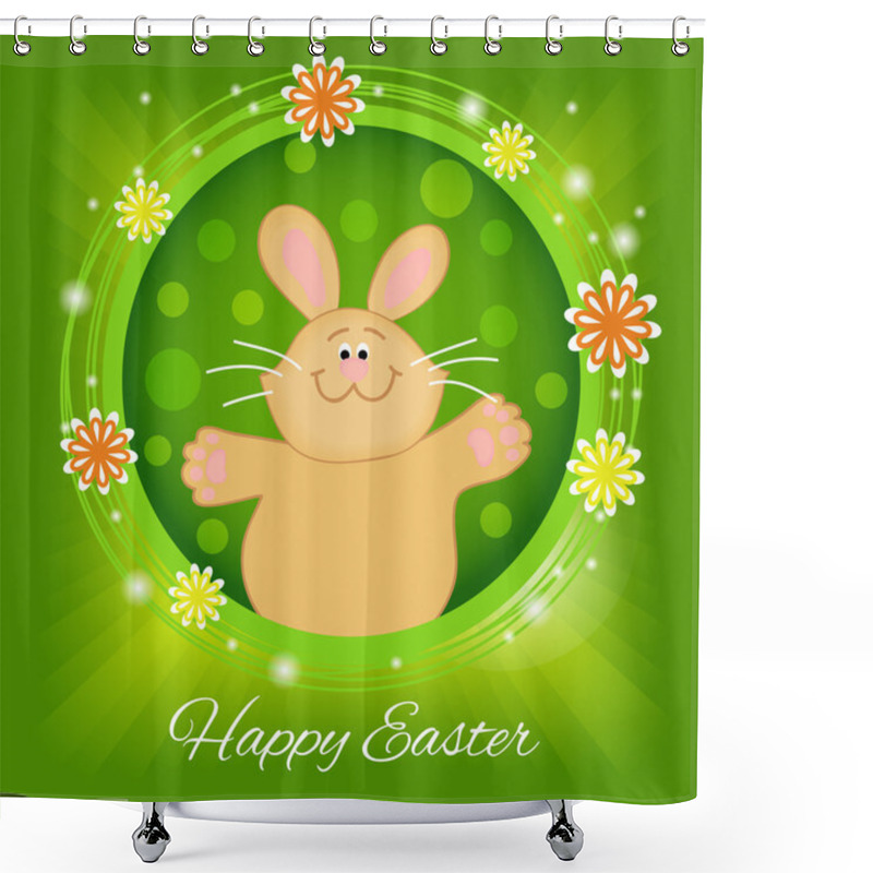 Personality  Happy Easter Greeting Card. Vector Shower Curtains