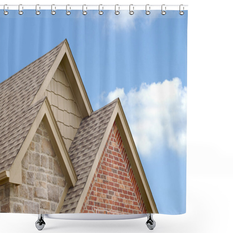 Personality  Three Roof Gables Shower Curtains