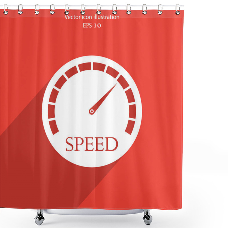 Personality  Vector Speedometer Web Icon. Shower Curtains