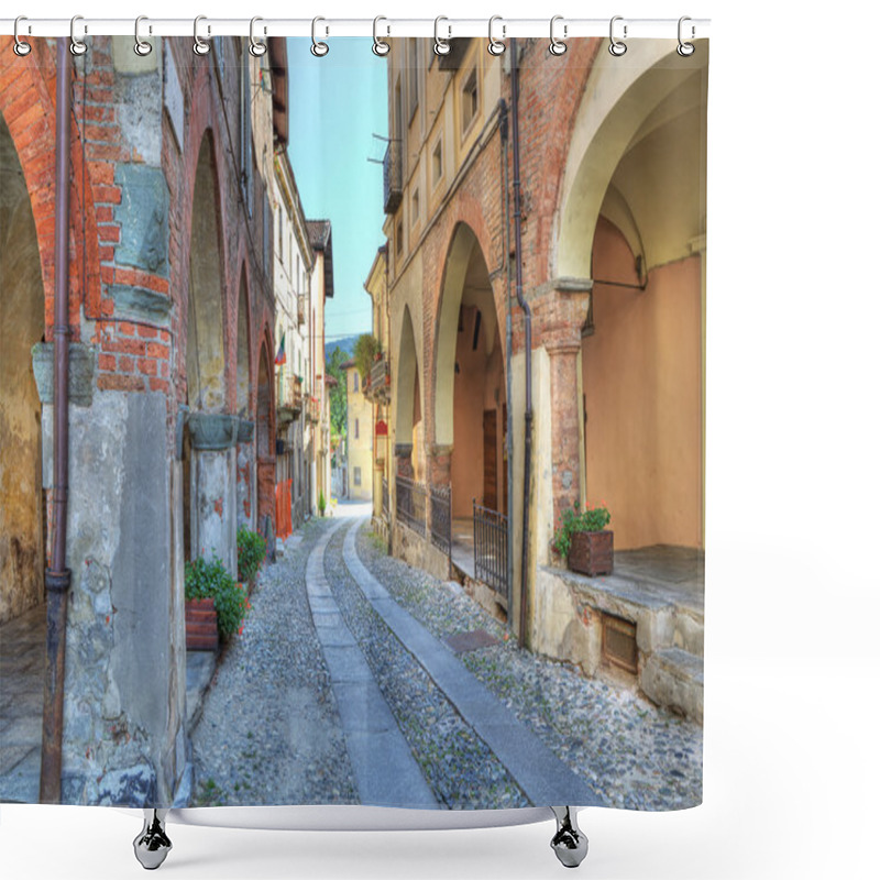 Personality  Old Narrow Street Among Ancient Houses In Avigliana, Italy. Shower Curtains