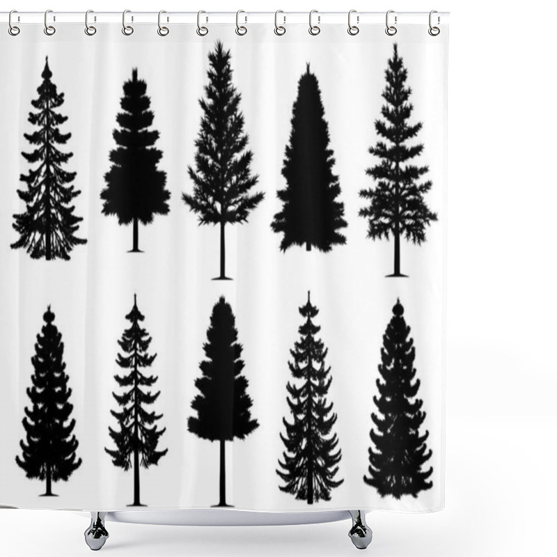 Personality  Pine Fir Trees Collection Shower Curtains