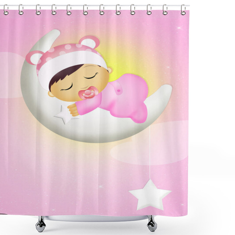 Personality  Baby Girl Who Dreams Shower Curtains