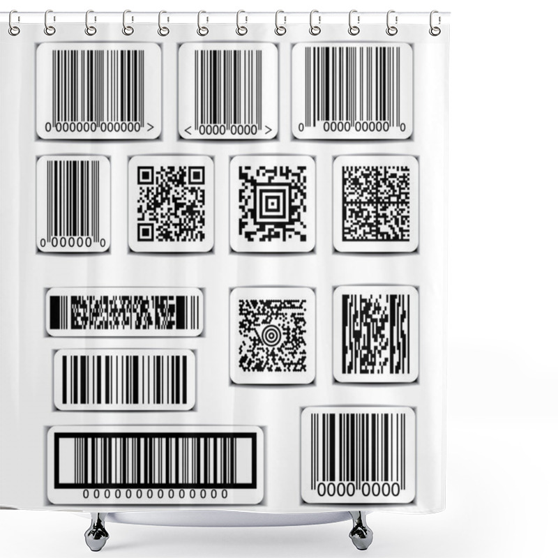 Personality  Barcode Label Set Vector Shower Curtains