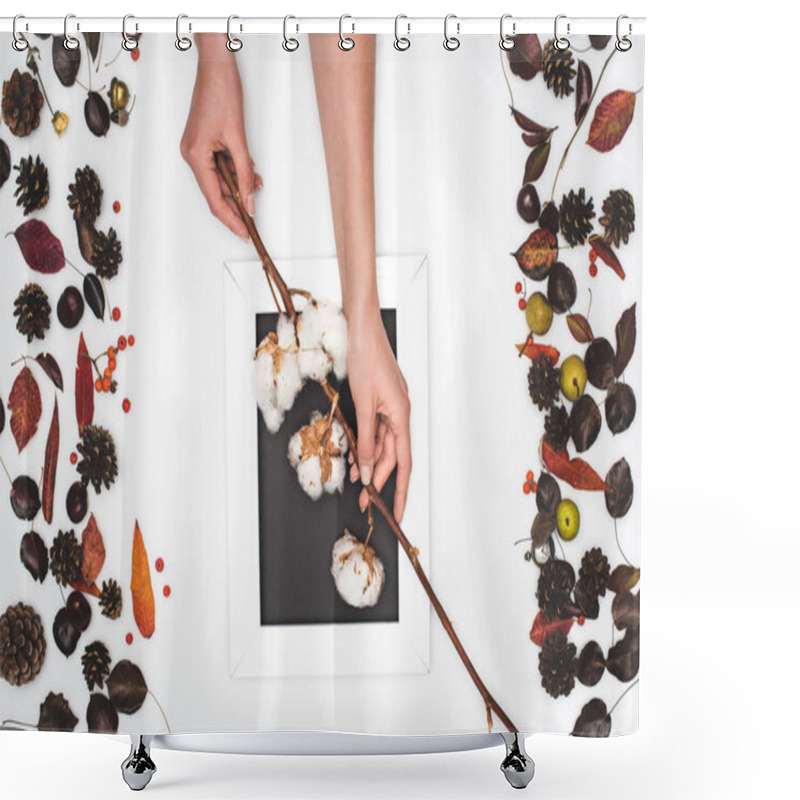 Personality  Hands Holding Cotton Flowers Shower Curtains