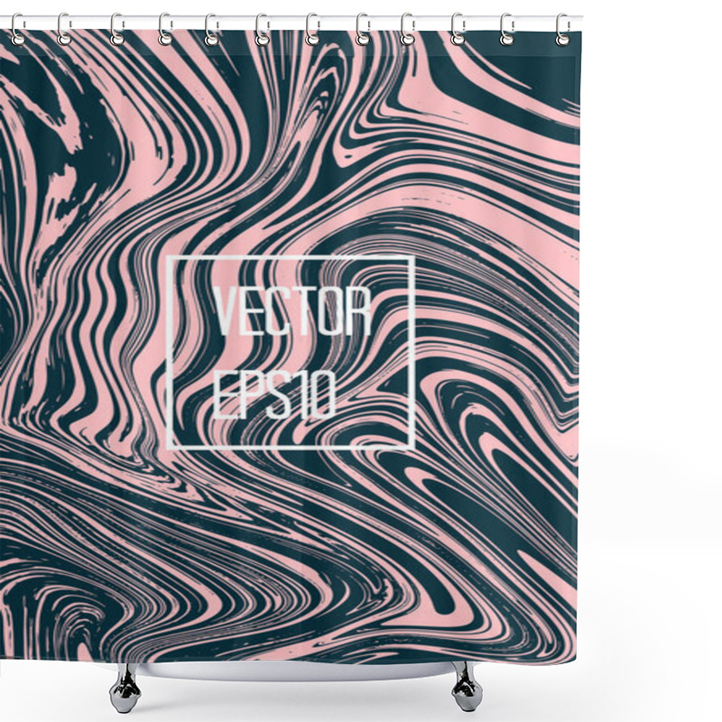 Personality  Abstract Card With Liquid Lines.  Shower Curtains