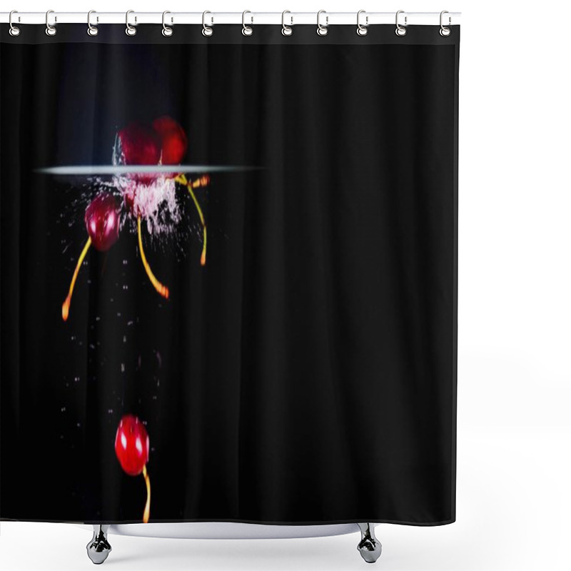 Personality  Fruit Splashing Into Wate Shower Curtains