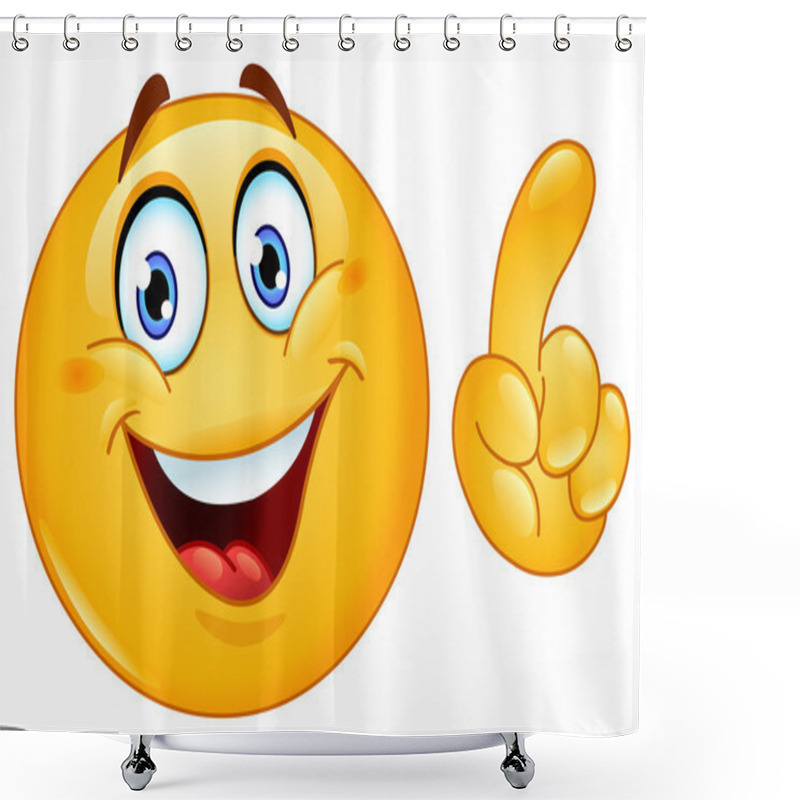 Personality  Making A Point Emoticon Shower Curtains