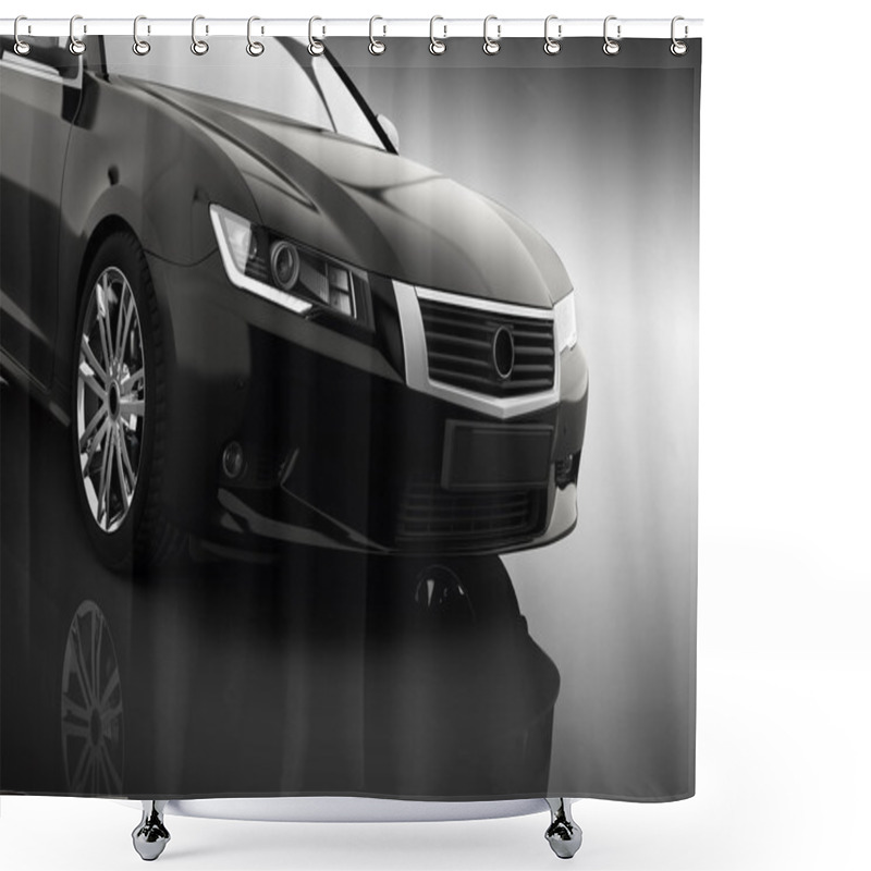 Personality  Modern Black Metallic Sedan Car Shower Curtains