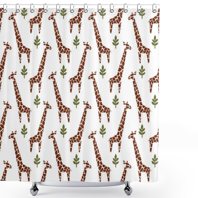 Personality  Giraffes Seamless Pattern. Safari Animal Background. Shower Curtains