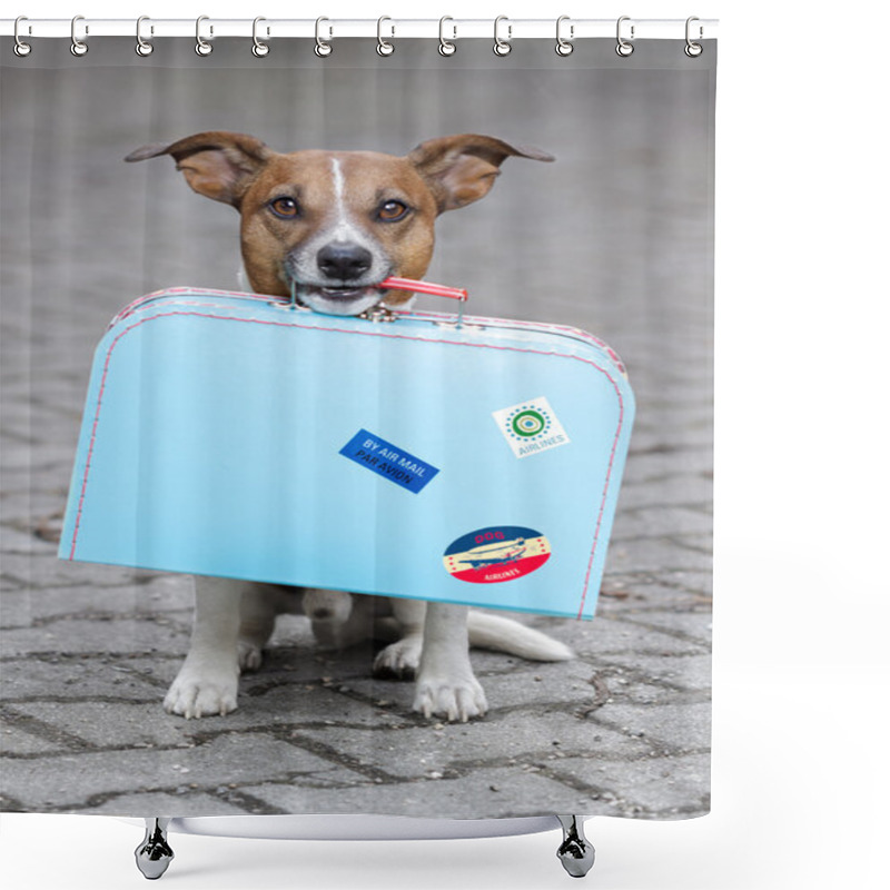 Personality  Dog With A Bag Shower Curtains