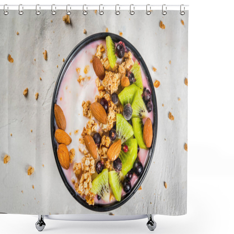 Personality  Smoothie Bowl With Fruits And Nuts Shower Curtains