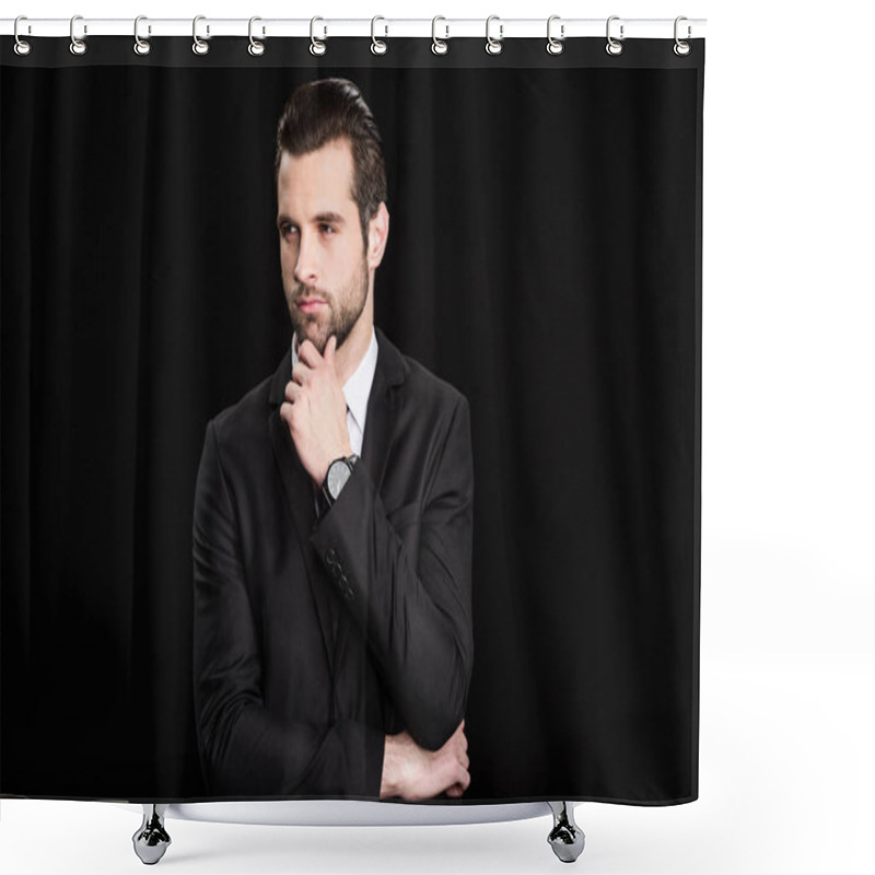 Personality  Young Handsome Businessman Shower Curtains