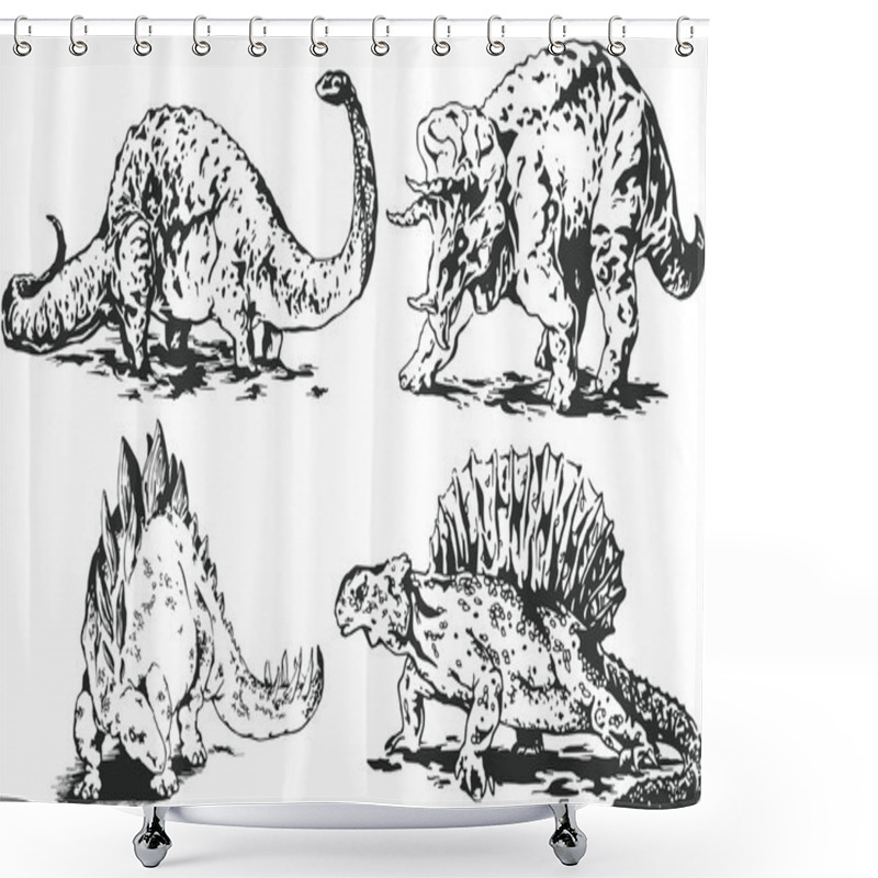 Personality  Dinos Set Shower Curtains