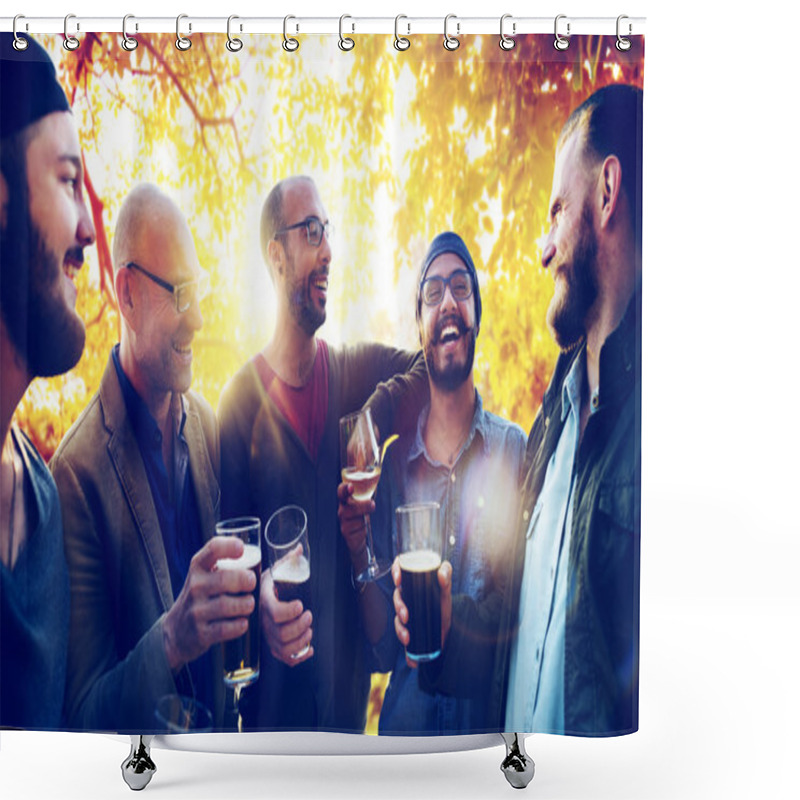 Personality  Friends Hanging Out At Outdoors Party Shower Curtains