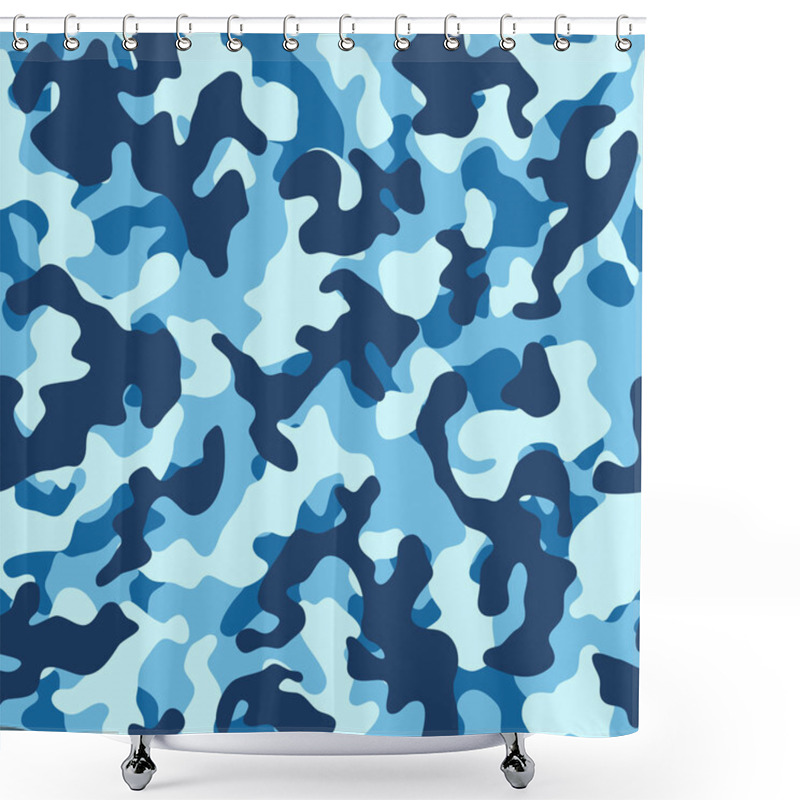 Personality  Sea Camouflage Seamless Pattern Shower Curtains