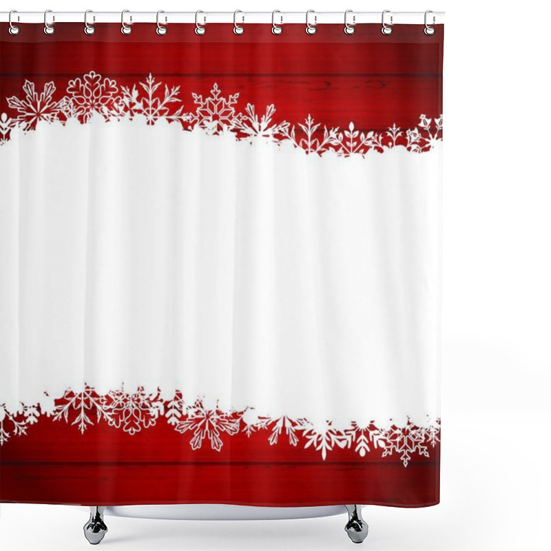 Personality  Illustration Christmas Frame Made Of Snowflakes With Copy Space For Your Text - Vector Shower Curtains