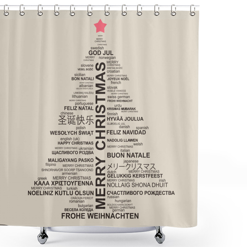 Personality  Christmas Tree Shape From Letters Shower Curtains