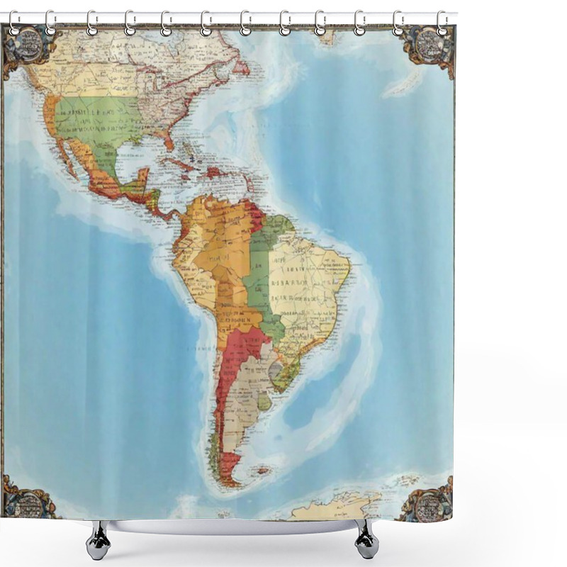 Personality  Map Of Mexico, Copy Space Shower Curtains