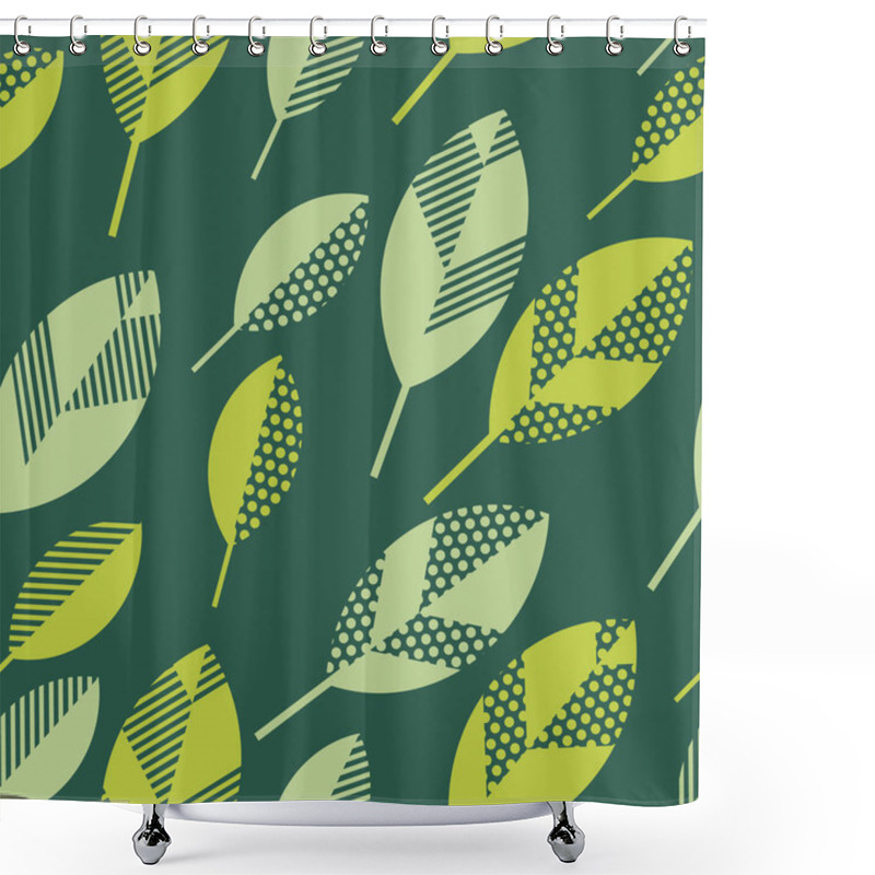 Personality  Spring Floral Seamless Pattern With Leaves. Abstract  Modern Geo Shower Curtains