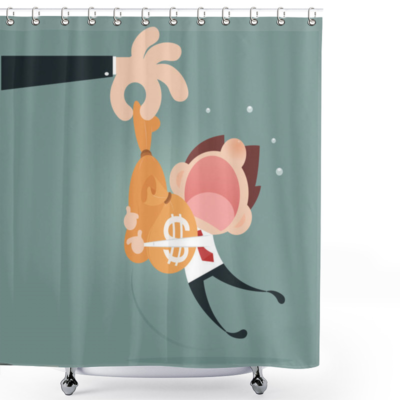 Personality  Hand Grabbing Money Bag Shower Curtains