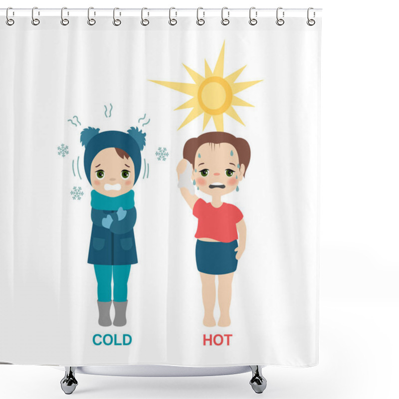 Personality  Hot And Cold Girl. Shower Curtains