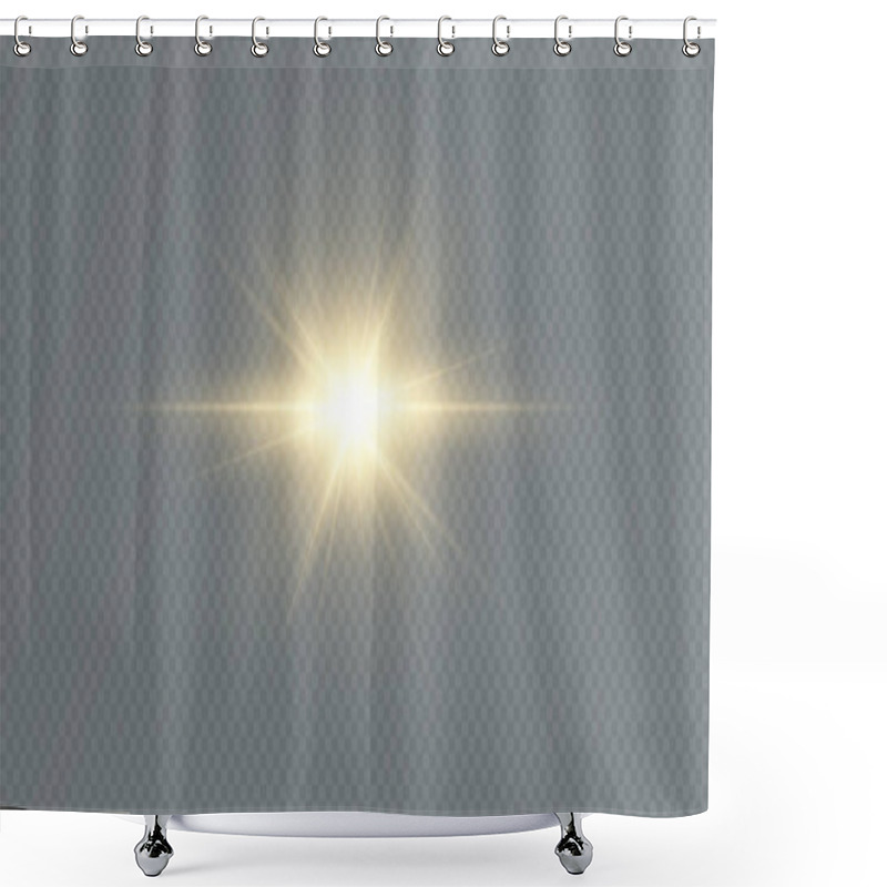 Personality  Golden Particles Of Light. Golden Light. Light Flare.Stars Isolated On Transparent Background. Shower Curtains