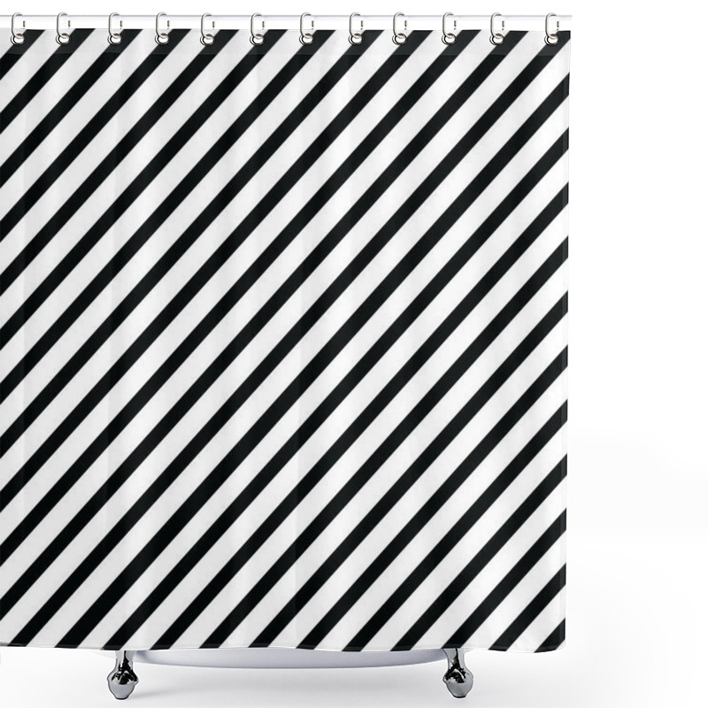 Personality  Vector Illustration Of Background White And Black Stripes Shower Curtains