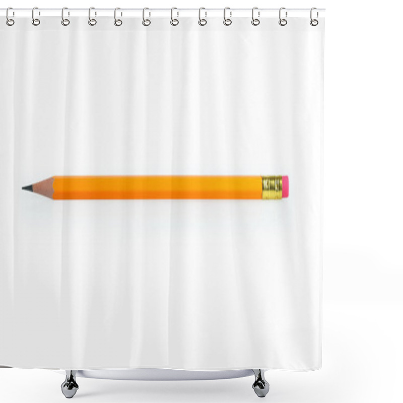 Personality  Pencil Isolated On White Shower Curtains