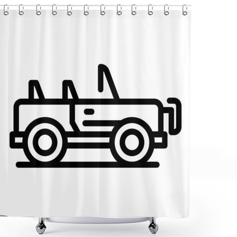 Personality  Safari Automobile Icon, Outline Style Shower Curtains