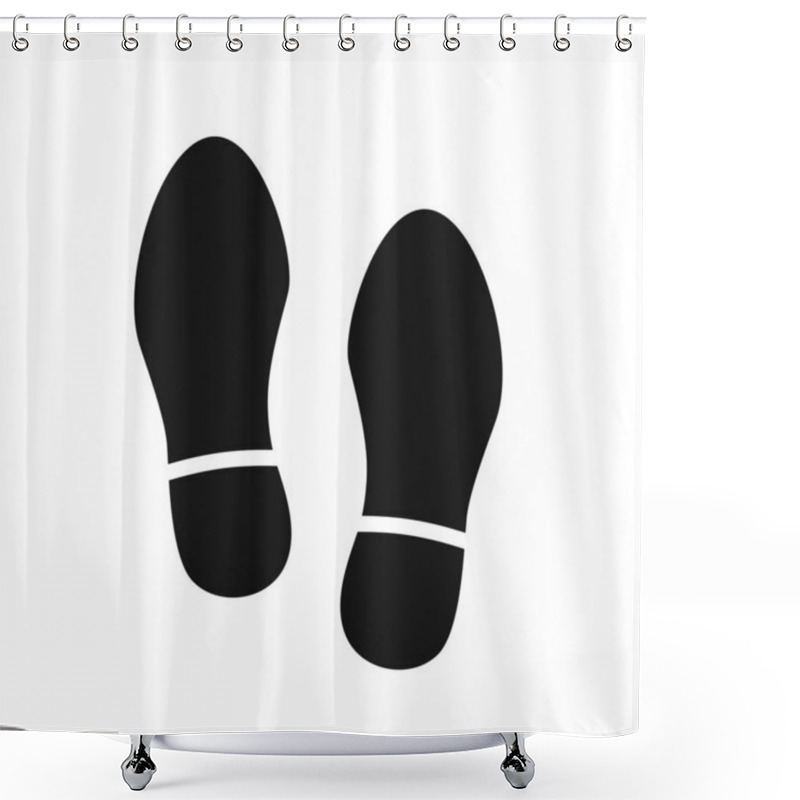 Personality  Black Footwear Black Print Isolated On White. Shower Curtains