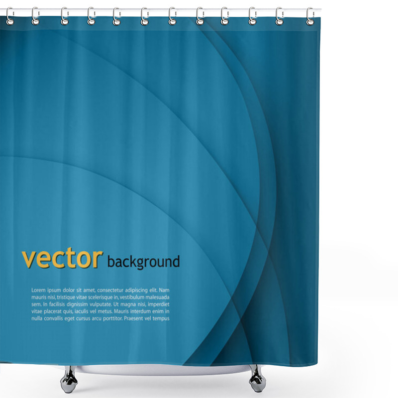 Personality  Blue Smooth Twist Light Lines Vector Background. Shower Curtains