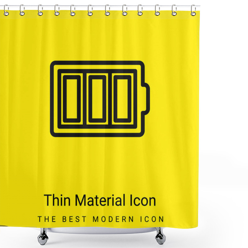 Personality  Battery Thin Outline Symbol In A Circle Minimal Bright Yellow Material Icon Shower Curtains