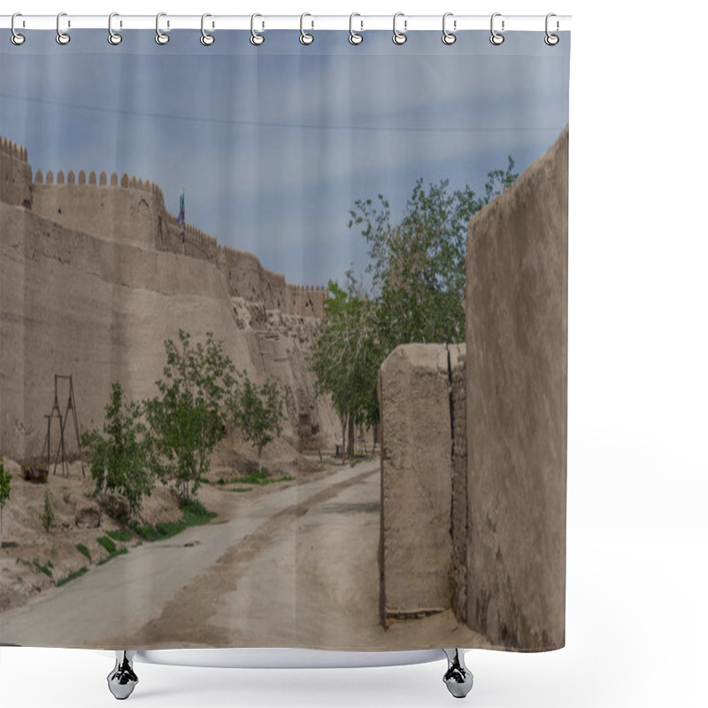 Personality  City Walls Of The Ancient City Of Ichan Kala In Khiva, A UNESCO Heritage Site In Uzbekistan Shower Curtains