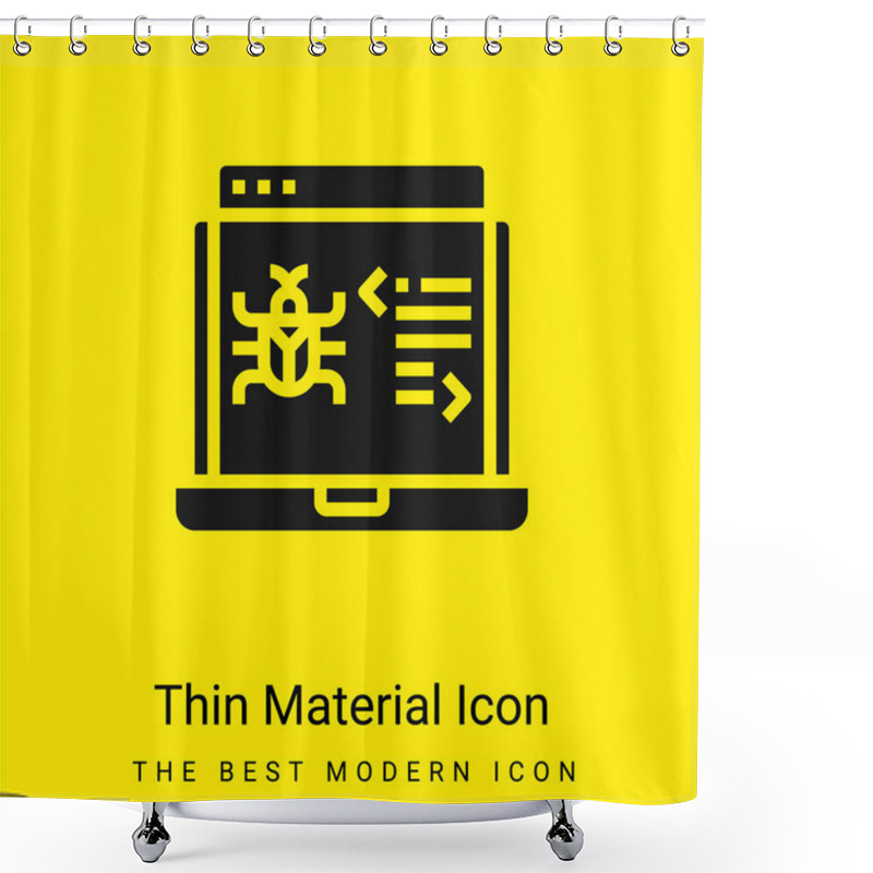 Personality  Antivirus Minimal Bright Yellow Material Icon Shower Curtains