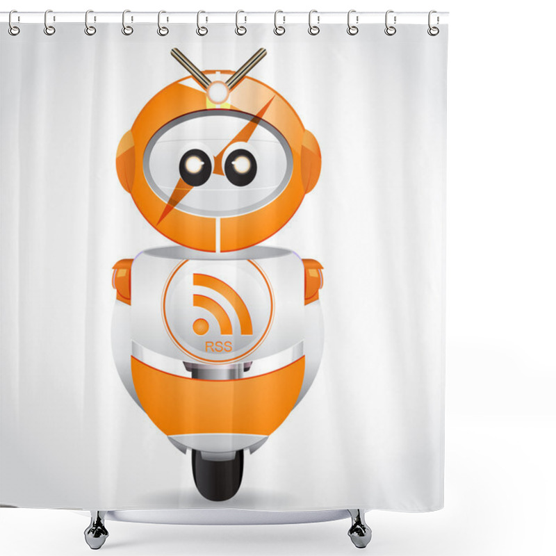 Personality  Rss Robot Shower Curtains