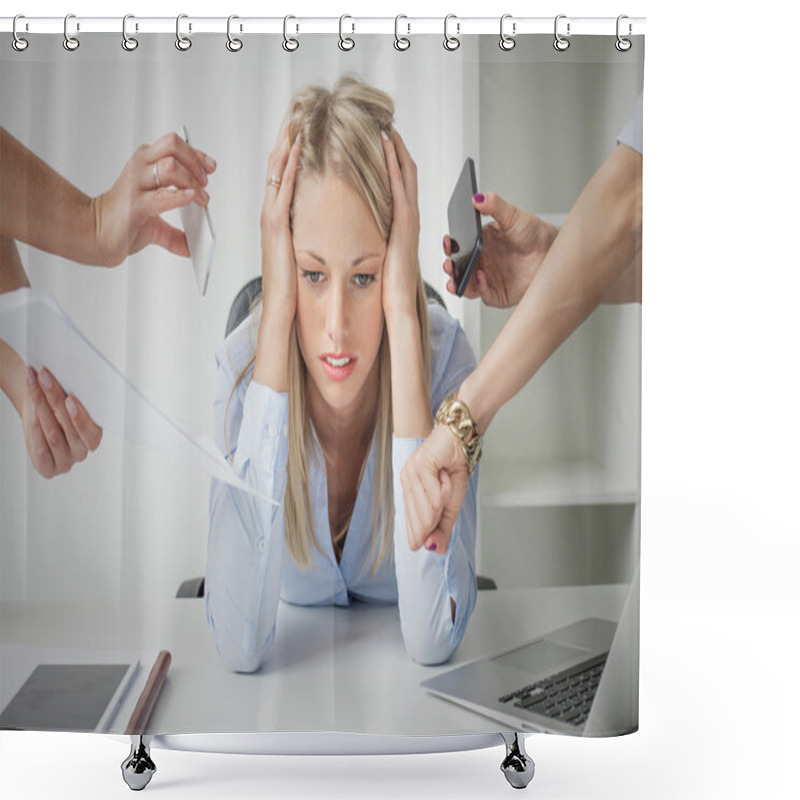 Personality  Depressed Business Woman Shower Curtains