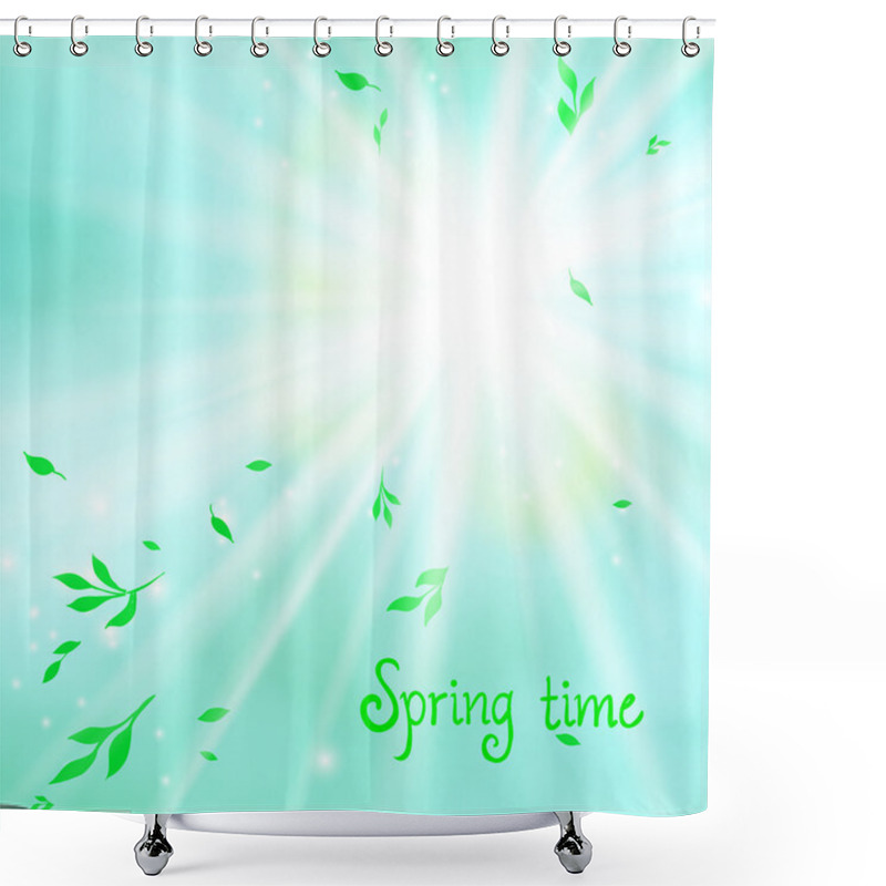 Personality  Spring Card Background With Sun And Leaves Shower Curtains